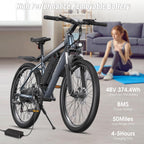 Electric Bike for Adults, 1000W Peak Ebike, 50Miles 20MPH Electric Mountain Bike, 26" Adult Electric Bicycle with 48V Removable Battery, Fenders,7 Speed, Front Suspension, UL 2849 Certified