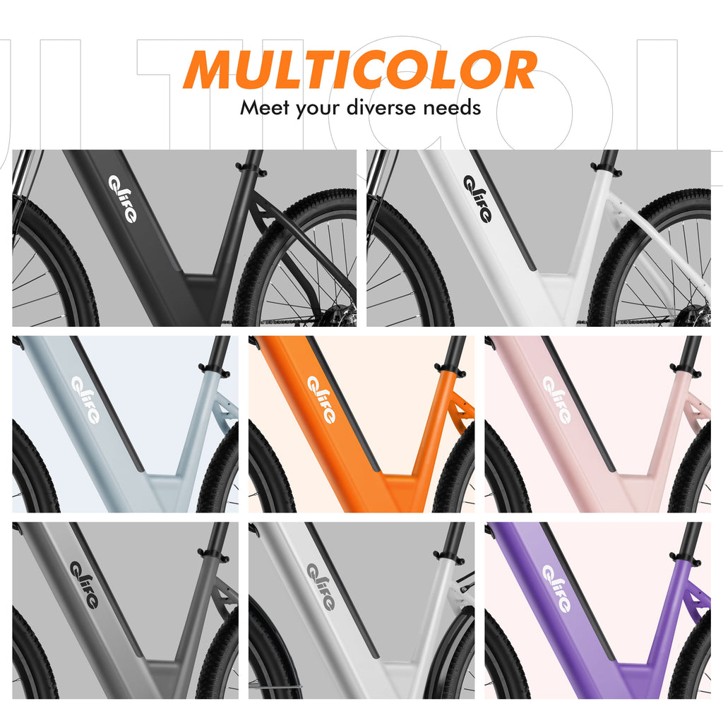 Cityone electric bike for adults with 26-inch step-through frame, 20MPH motor, 7-speed, silver color, and 2.1-inch tires.