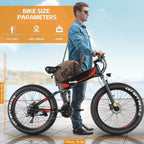 26"X4" Folding Fat Tire Electric Bike, Full Suspensions, 500W Ebike, 5 Riding Modes, 48V 10.4Ah Battery, 21 Speed, LCD, All Terrain E Bike for Adult UL2849