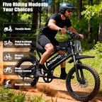 A20 Electric Bike for Adults, Peak 2000W Electric Dirt Bikes for Adults | UL 2849 48V 18.2Ah(873.6Wh) E-Bike, 100 Miles(Pas), Hydraulic Disc Brakes E Bike for Teens, 17" Dirt Tires Ebikes for Adults