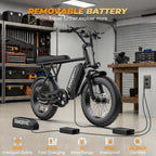 T63 Fat Tire Electric Bike, 500W Entry Level for Adults Teens | 40 Miles, 20MPH, 13Ah Removable Battery. 20 Fat Tire Ebike for Commute, School, Travel. Lightweight. UL2849 Certified.