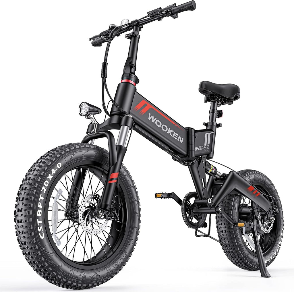 Electric Bike, 20''X4.0 Fat Tire Electric Bike for Adults | 500W Foldable Electric Bike with 48V 10Ah Battery,Professional 7 Speed,Shock Absorber, Ebike for Mountain Beach Snow