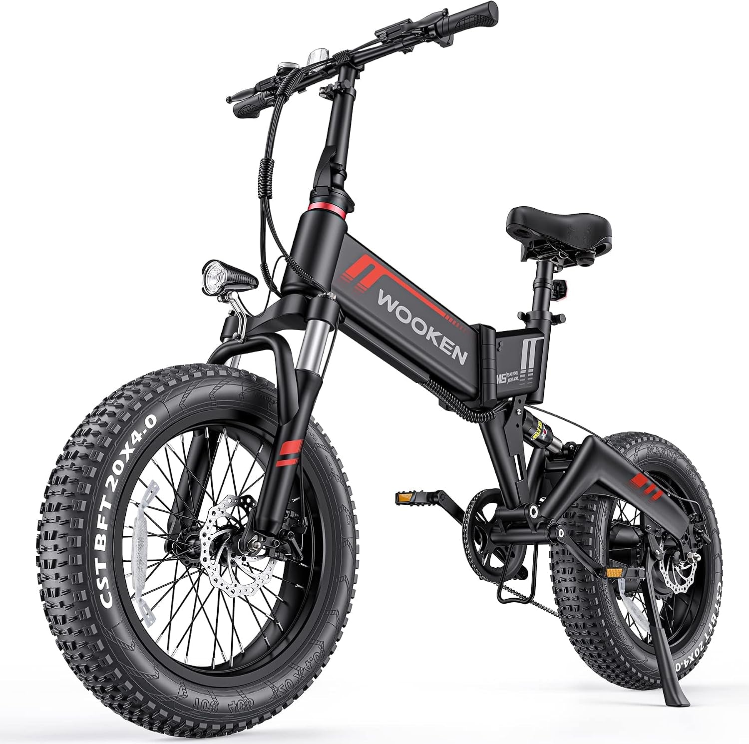Electric Bike, 20''X4.0 Fat Tire Electric Bike for Adults | 500W Foldable Electric Bike with 48V 10Ah Battery,Professional 7 Speed,Shock Absorber, Ebike for Mountain Beach Snow