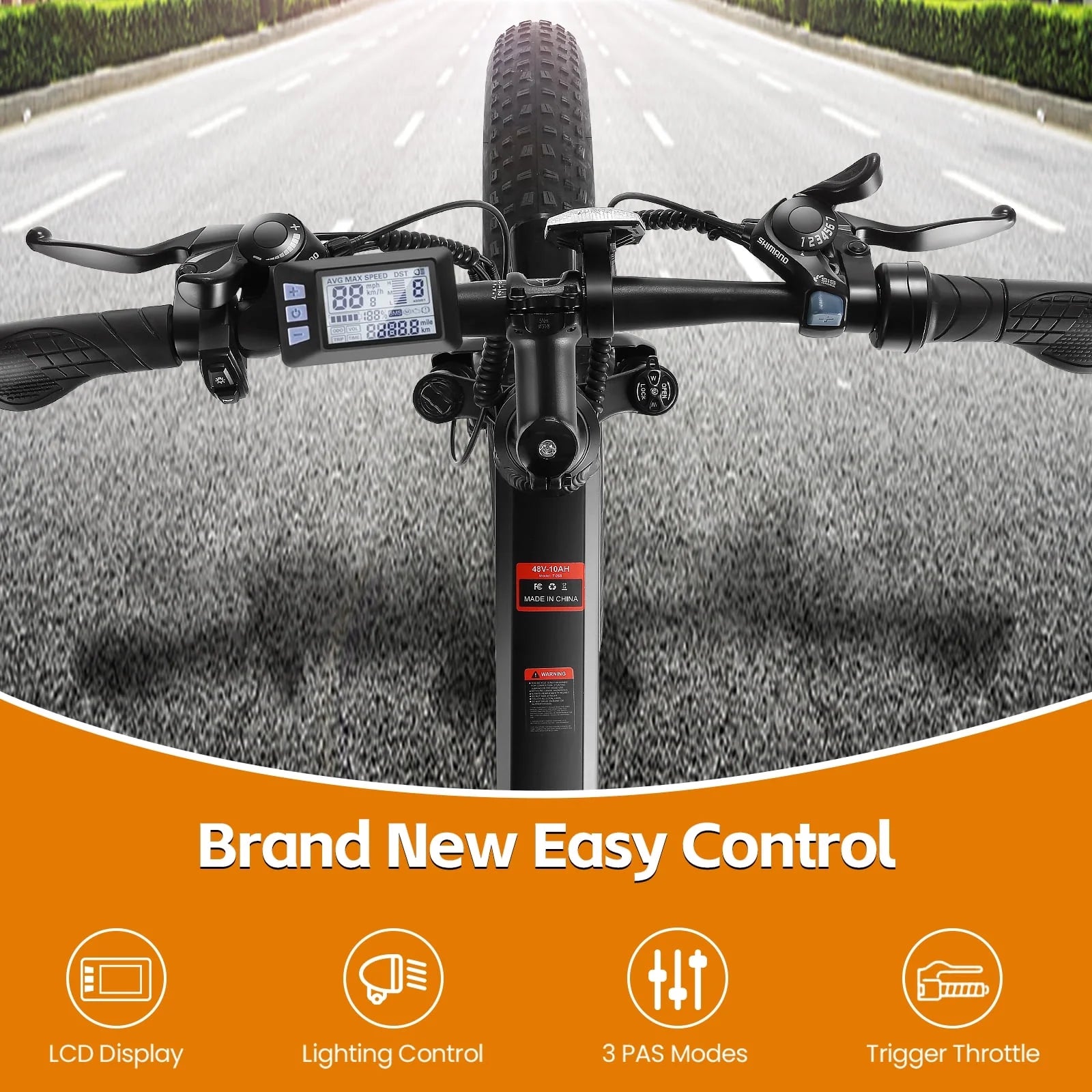 26"X4" Folding Fat Tire Electric Bike, Full Suspensions, 500W Ebike, 5 Riding Modes, 48V 10.4Ah Battery, 21 Speed, LCD, All Terrain E Bike for Adult UL2849