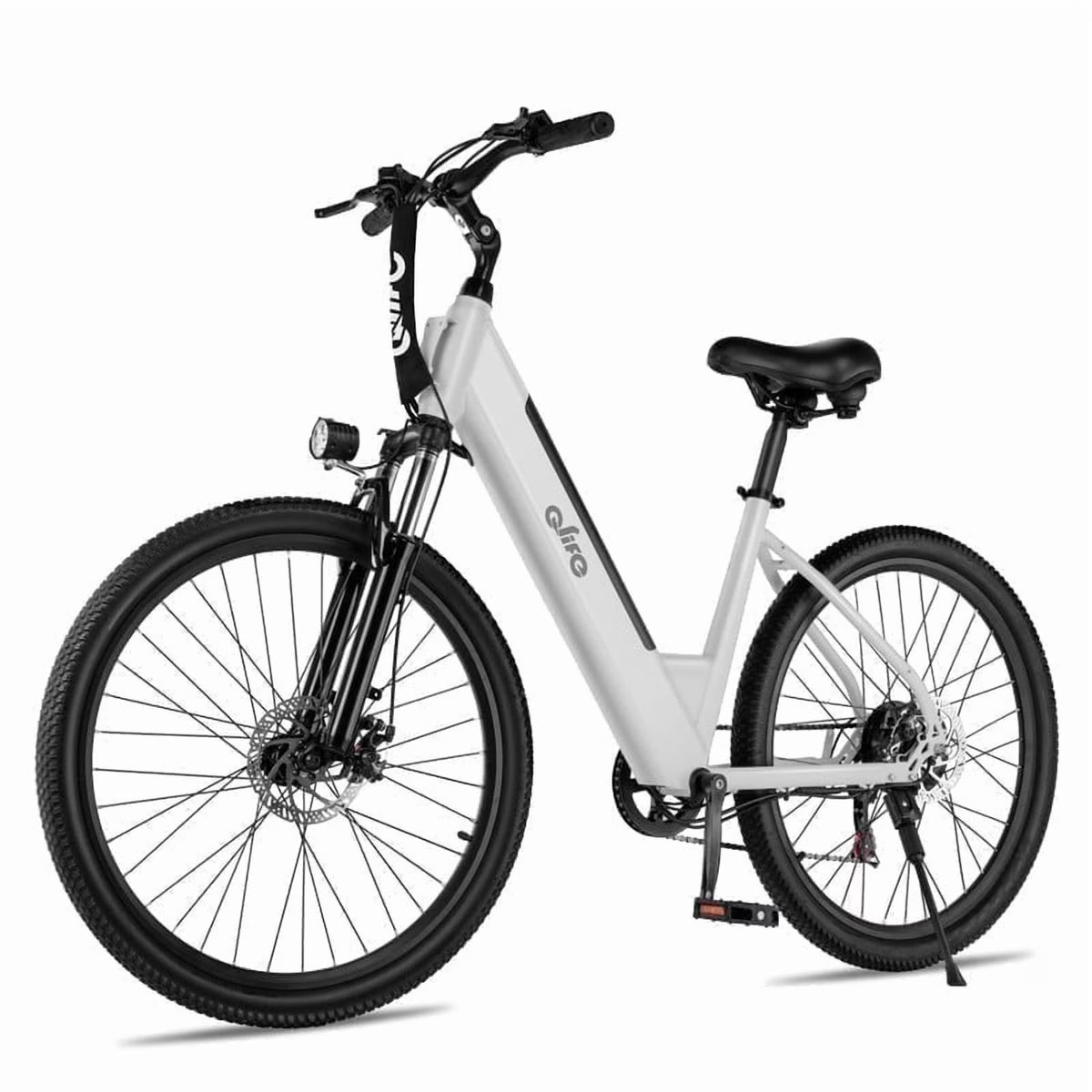Silver Cityone electric bike for adults with a 26-inch step-through frame, 20MPH speed, 750W motor, and 7-speed gears.