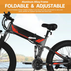 26"X4" Folding Fat Tire Electric Bike, Full Suspensions, 500W Ebike, 5 Riding Modes, 48V 10.4Ah Battery, 21 Speed, LCD, All Terrain E Bike for Adult UL2849