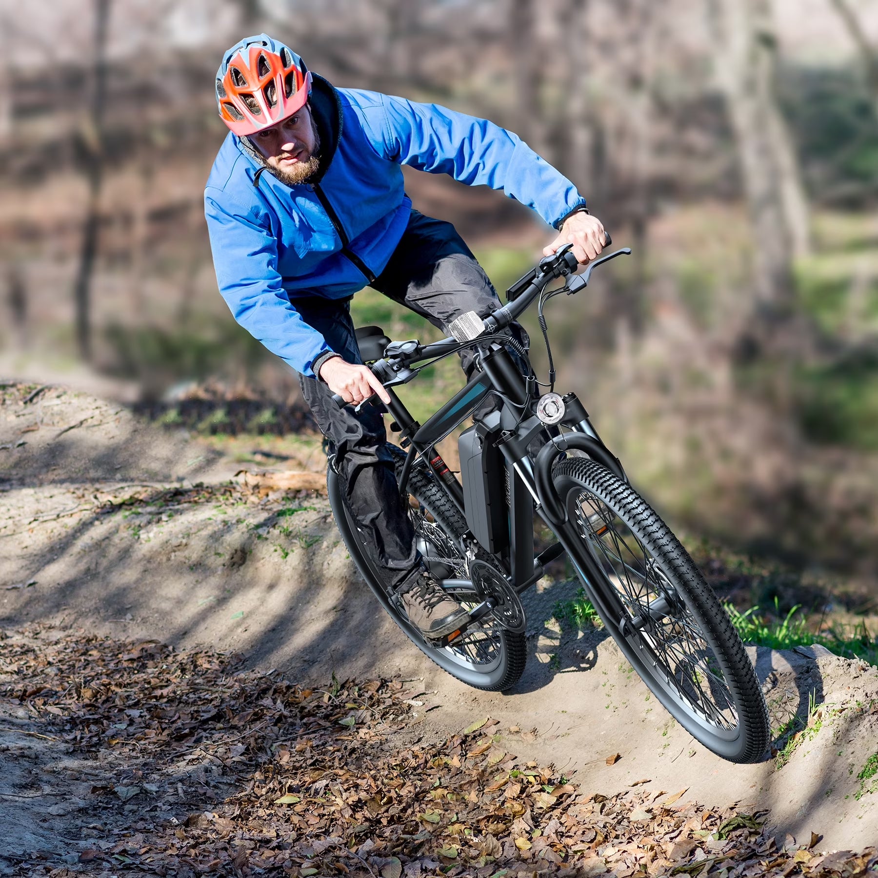 Electric Bike for Adults 27.5" E-Bike with 500W Motor, Electric Mountain Bike with 48V 10Ah Battery, Lockable Suspension Fork, Shimano 21 Speed Gears UL2849