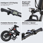 Electric Bike, 20''X4.0 Fat Tire Electric Bike for Adults | 500W Foldable Electric Bike with 48V 10Ah Battery,Professional 7 Speed,Shock Absorber, Ebike for Mountain Beach Snow