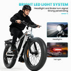EB26 26" Electric Bike for Adults, 1500W Fat Tire Ebike | 1500W Motor, 48V 15Ah Removable Battery, 26"X4" Fat Tire, Max 28 MPH, 60Mile, LCD Display,Usb Charging, Headlight & Taillight