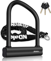 Bike Locks Heavy Duty anti Theft 18Mm Thick, Motorcycle U Lock with 4FT X 6Mm Security Chain, 3Keys Large U-Shape Electric Bicycle Wheel Lock for Ebike, Escooter, Fat-Tire Dirt-Bike, Tricycle