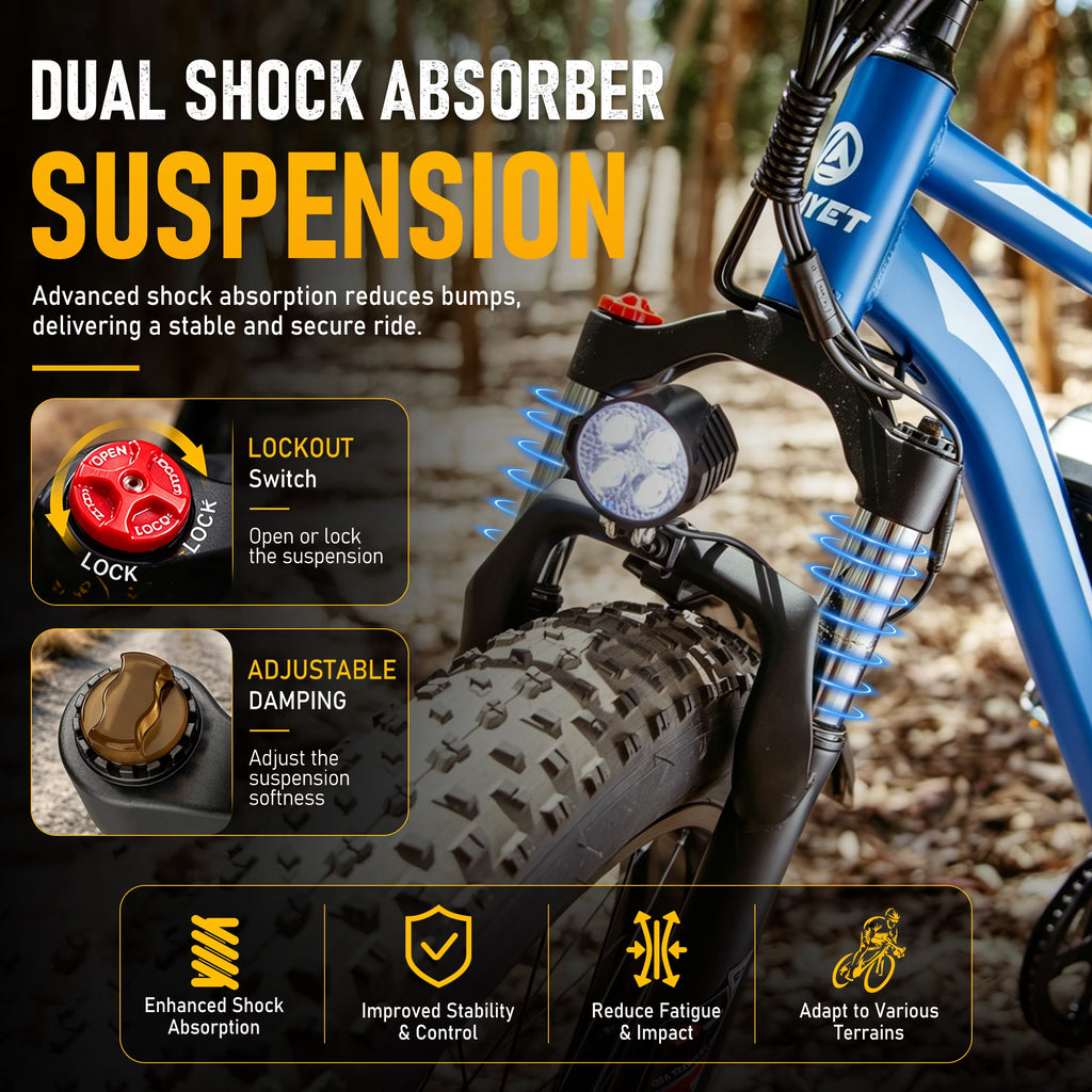 EB26 Electric Bike for Adults, Peak 1500W 48V 15Ah, 26" Fat Tire Ebike, E-Mountain Bicycle, UL2849