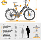 Cityscape 2.0 Electric Bike for Adults with Peak 1200W Motor, 468Wh Removable Battery, 50Miles 26" Electric Commuter Bike, 7-Speed,Ul Certified