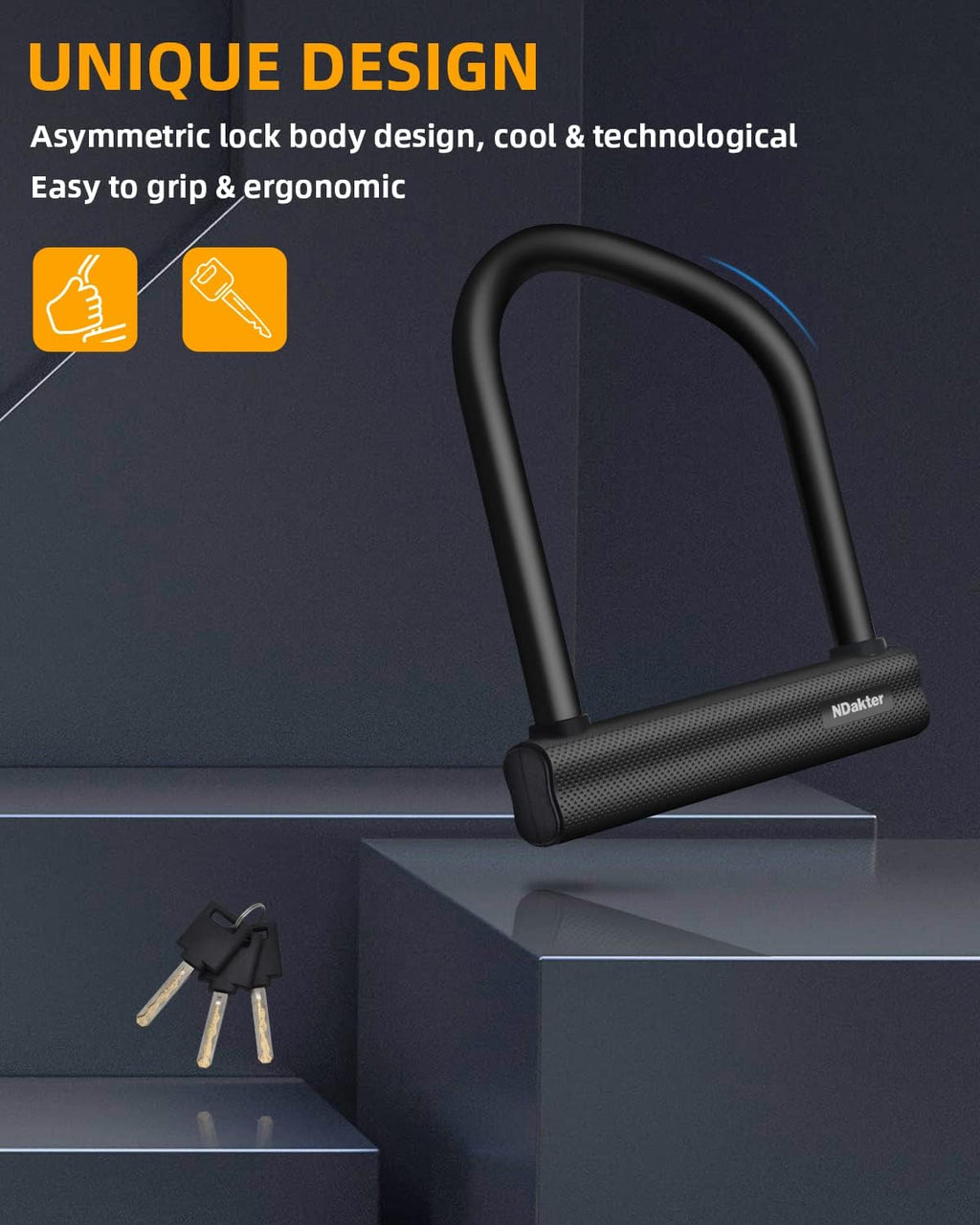 Bike Locks Heavy Duty anti Theft 18Mm Thick, Motorcycle U Lock with 4FT X 6Mm Security Chain, 3Keys Large U-Shape Electric Bicycle Wheel Lock for Ebike, Escooter, Fat-Tire Dirt-Bike, Tricycle
