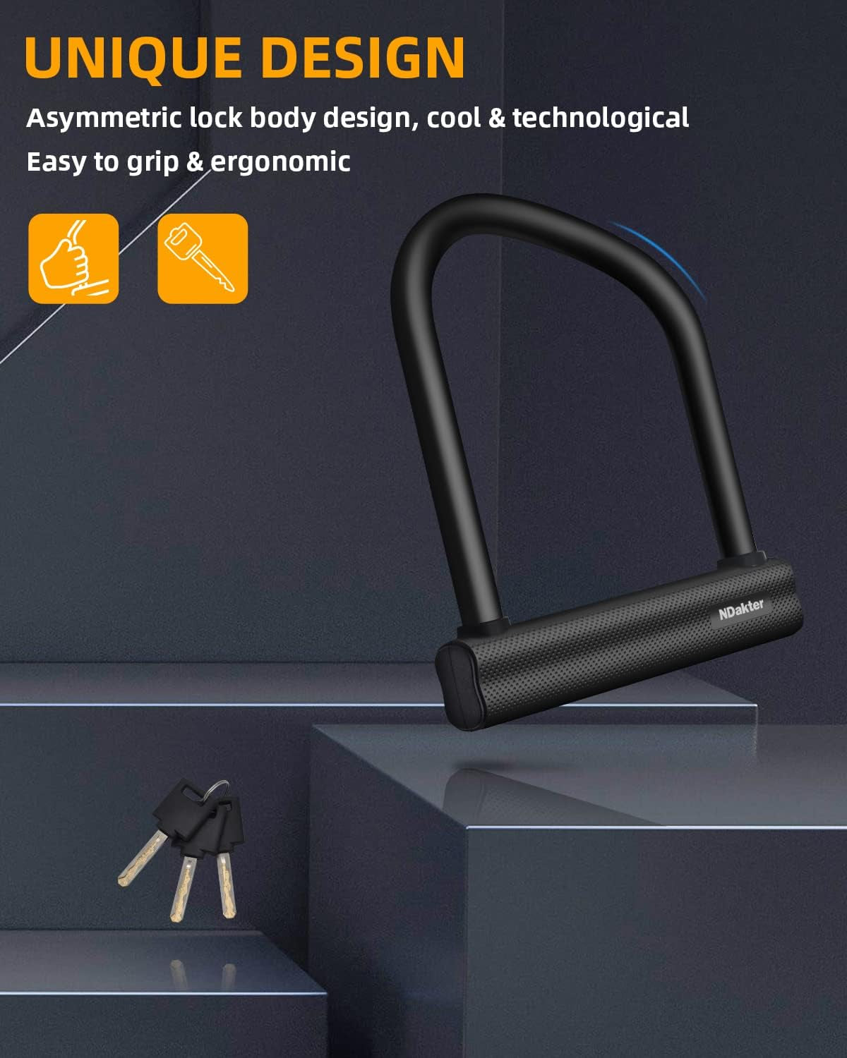Bike Locks Heavy Duty anti Theft 18Mm Thick, Motorcycle U Lock with 4FT X 6Mm Security Chain, 3Keys Large U-Shape Electric Bicycle Wheel Lock for Ebike, Escooter, Fat-Tire Dirt-Bike, Tricycle