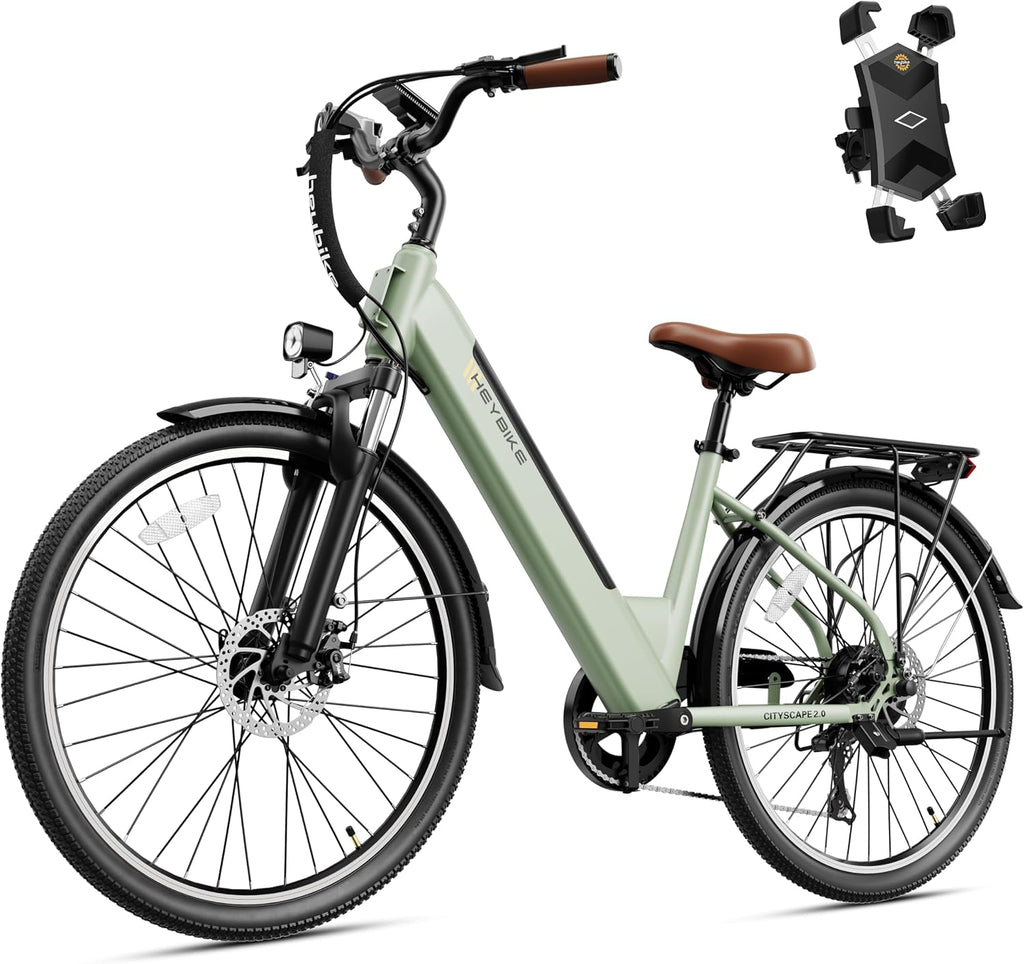 Cityscape 2.0 Electric Bike for Adults with Peak 1200W Motor, 468Wh Removable Battery, 50Miles 26" Electric Commuter Bike, 7-Speed,Ul Certified