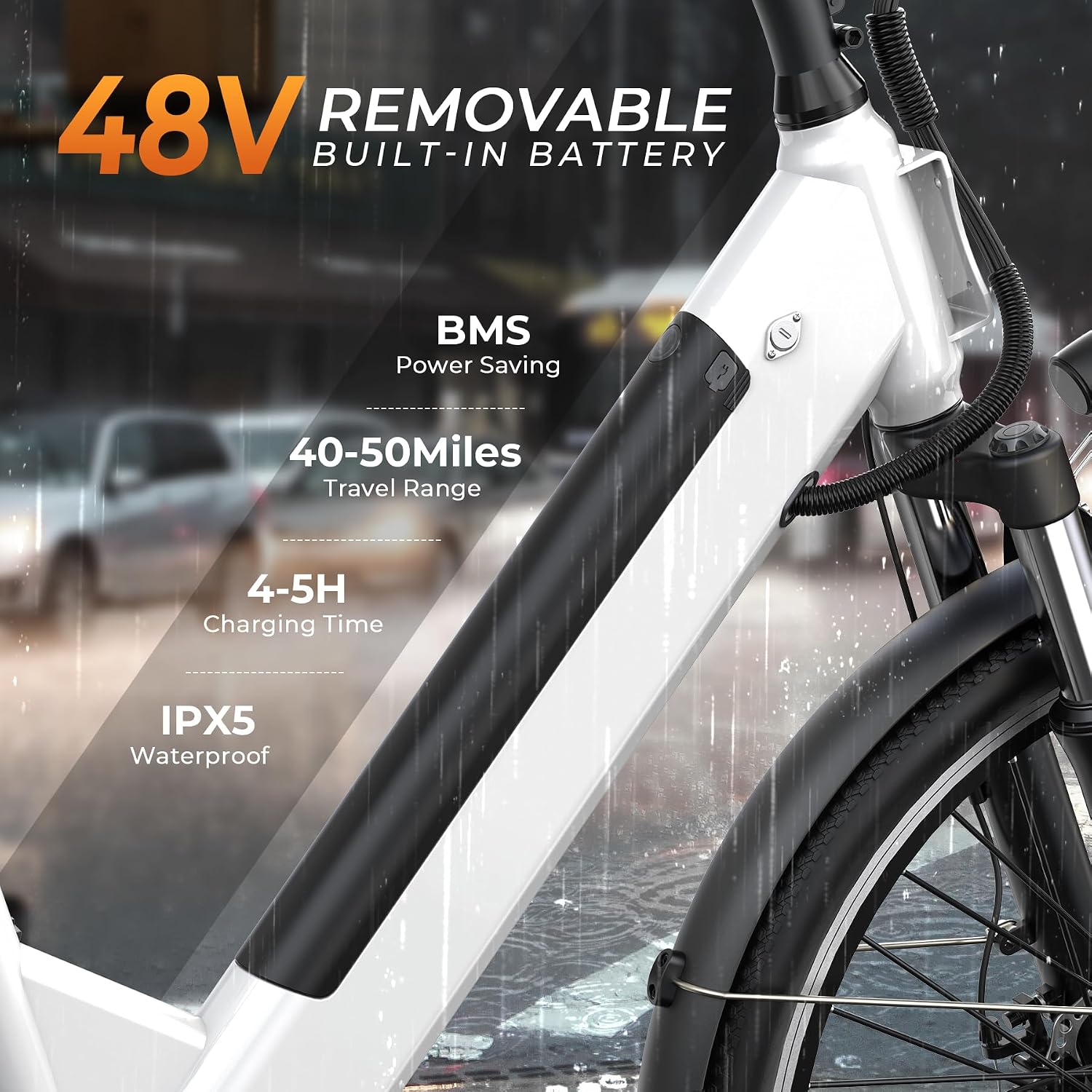 Electric Bike for Adults,26" Step-Thru Ebike with 1000W Peak Motor,50 Miles 20MPH Adult Electric Bicycles with 48V Internal Removable Battery, Adjustable Stem,7 Speed,Ul 2849 Certified