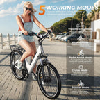 Electric Bike for Adults,26" Step-Thru Ebike with 1000W Peak Motor,50 Miles 20MPH Adult Electric Bicycles with 48V Internal Removable Battery, Adjustable Stem,7 Speed,Ul 2849 Certified