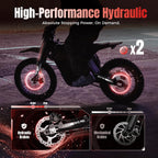 Electric Connection IN10 Pro electric dirt bike with 17" and 14" tires, 5500W motor, hydraulic brakes, and dual shock for off-road riding.