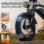 Electric Bike,16" Fat Tire Ebike,500W Motor,48V 12Ah Removable Battery,4X Suspension,38 Miles Pure Electric,55 Miles Pedal