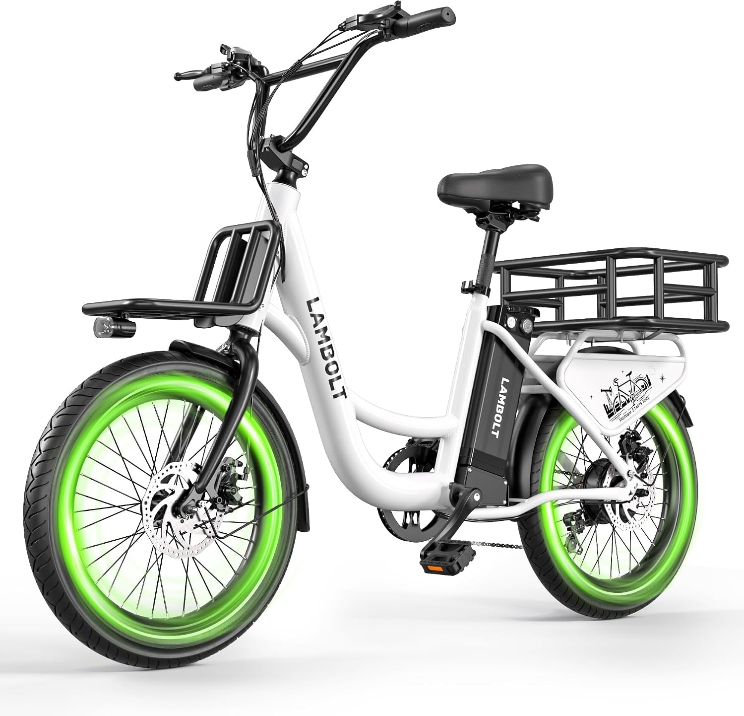 Electric Bike for Adults - 1000W Peak Motor Ebike with 48V15Ah Removable Battery, 20" X 3.0 Fat Tire Step-Thru 7-Speed Commuter Electric Bicycle, up to 24 MPH, 70 Miles Range, UL 2849 Certified.