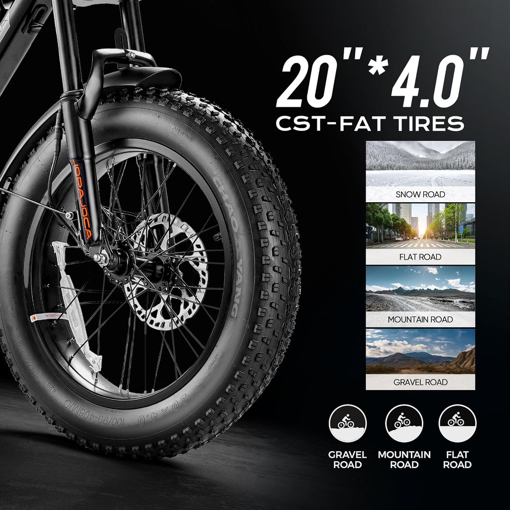 2026 Luna/Terra 3000W/1500W 33MPH Dual Motor Ebike for Men Women, 20/15Ah 80+ Mi Long Range Electric Bike for Adults, 20" Fat Tire Full Suspension All-Terrain E-Bike with Hydraulic Disc Brake