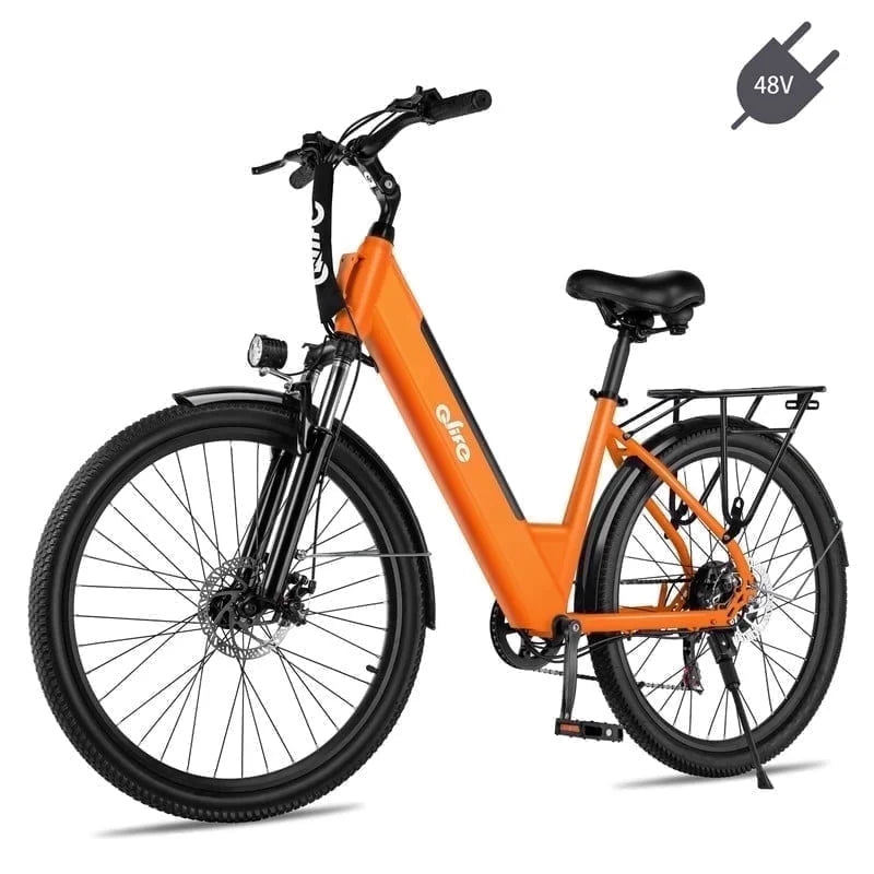Silver Cityone electric bike for adults with 26-inch step-through frame, 750W motor, 7-speed, 20MPH, and 2.1-inch tires.