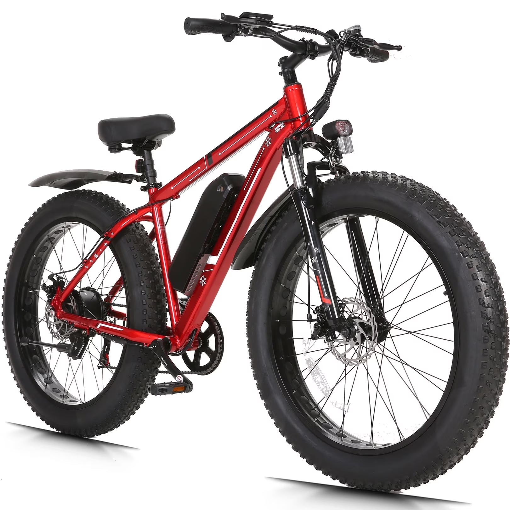 26"X4.0 Fat Tire Electric Bike, 624Wh Battery, 48V 500W Ebike Electric Mountain Bike, Cruise Control Mode, Adult E Bikes for Men, LCD Meter, 7-Speed Snow Bike Beach E-Bike for Adults UL2849