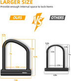 Bike Locks Heavy Duty anti Theft 18Mm Thick, Motorcycle U Lock with 4FT X 6Mm Security Chain, 3Keys Large U-Shape Electric Bicycle Wheel Lock for Ebike, Escooter, Fat-Tire Dirt-Bike, Tricycle