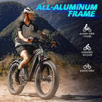 Electric Connection adult electric mountain bike with 26x4 tires, 1200W motor, aluminum frame, removable battery, and LCD display.
