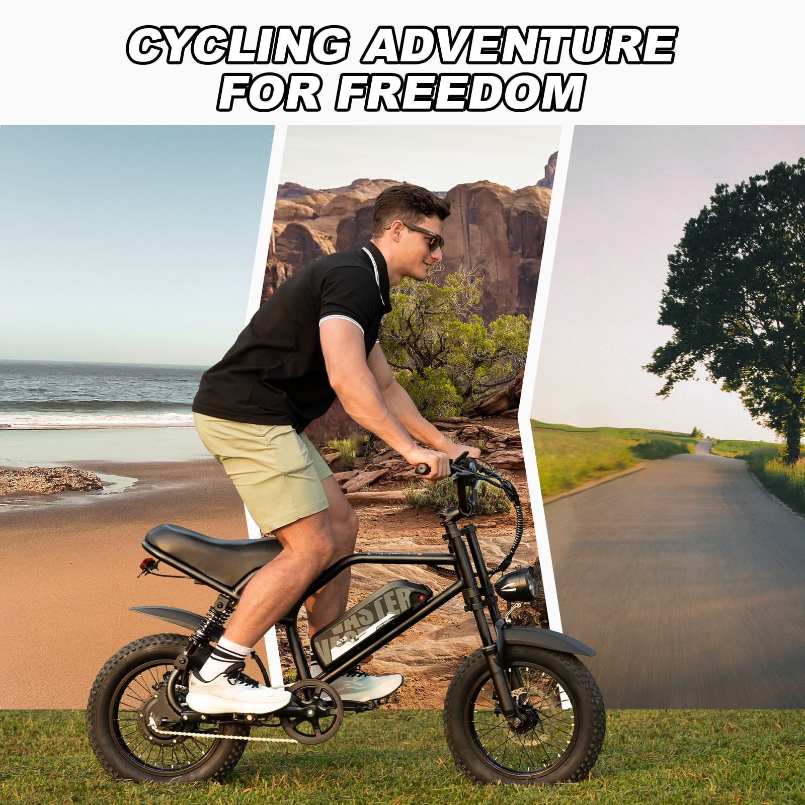 Electric Bike,16" Fat Tire Ebike,500W Motor,48V 12Ah Removable Battery,4X Suspension,38 Miles Pure Electric,55 Miles Pedal