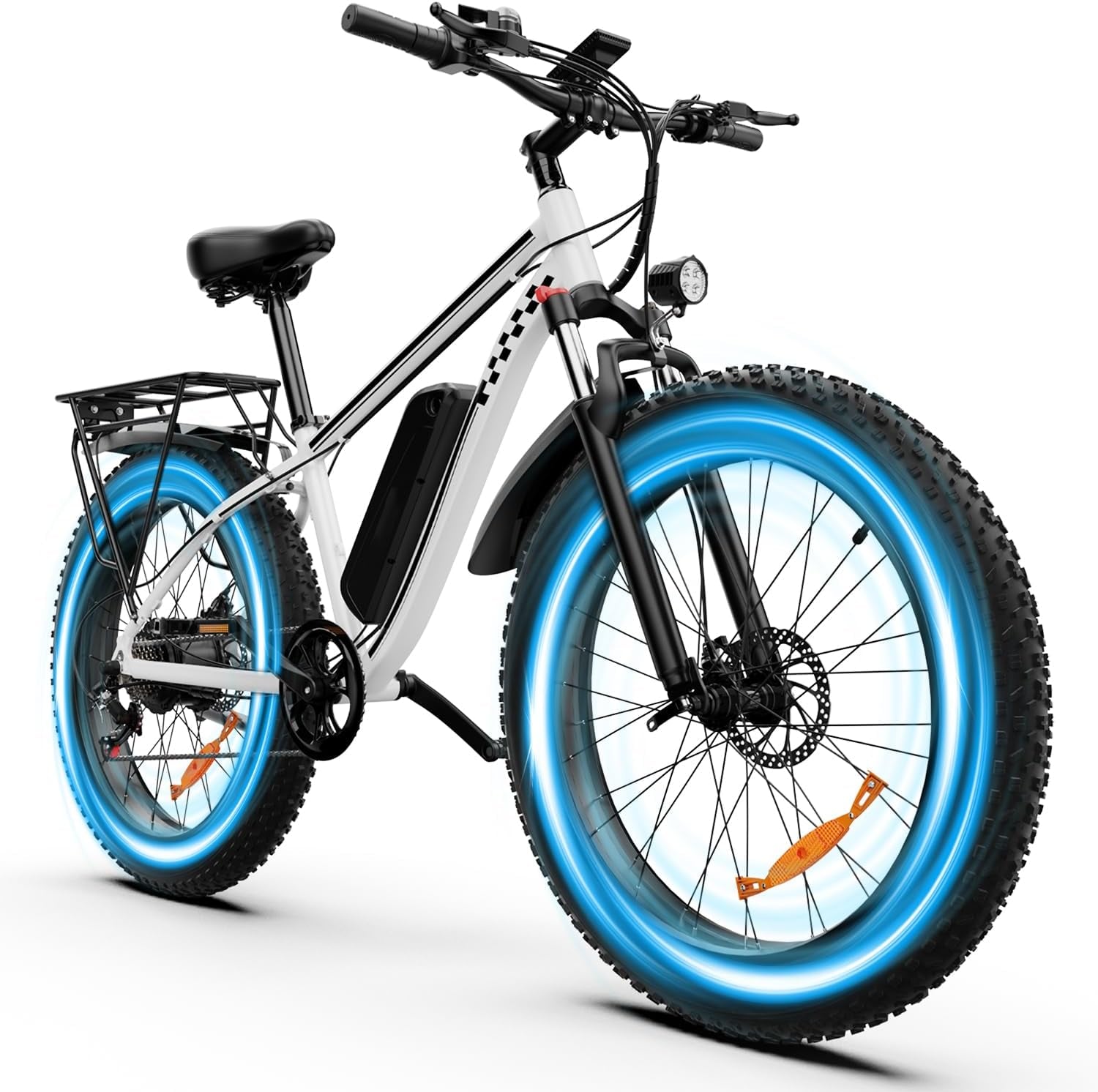EB26 26" Electric Bike for Adults, 1500W Fat Tire Ebike | 1500W Motor, 48V 15Ah Removable Battery, 26"X4" Fat Tire, Max 28 MPH, 60Mile, LCD Display,Usb Charging, Headlight & Taillight