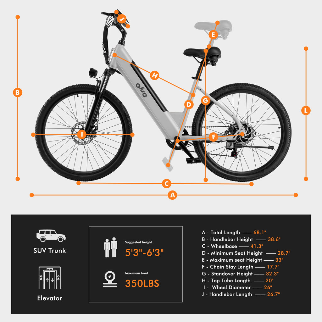 Silver Cityone electric bike for adults with 26-inch step-through frame, 20MPH, 750W motor, 7-speed, and 2.1-inch tires.