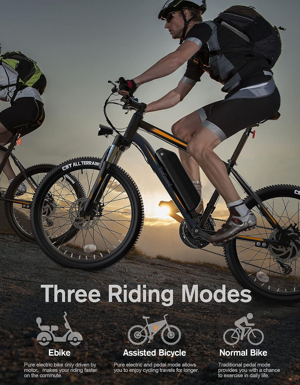 Electric Bike for Adults, 26" Ebike with Peak 500W Brushless Motor, Electric Mountain Bike with 374Wh Removable Battery, 50 Miles Electric Bicycle with Suspension Fork, 21 Speed, LCD Display