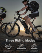 Electric Bike for Adults, 26" Ebike with Peak 500W Brushless Motor, Electric Mountain Bike with 374Wh Removable Battery, 50 Miles Electric Bicycle with Suspension Fork, 21 Speed, LCD Display