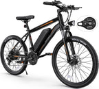 Electric Bike for Adults, 26" Ebike with Peak 500W Brushless Motor, Electric Mountain Bike with 374Wh Removable Battery, 50 Miles Electric Bicycle with Suspension Fork, 21 Speed, LCD Display