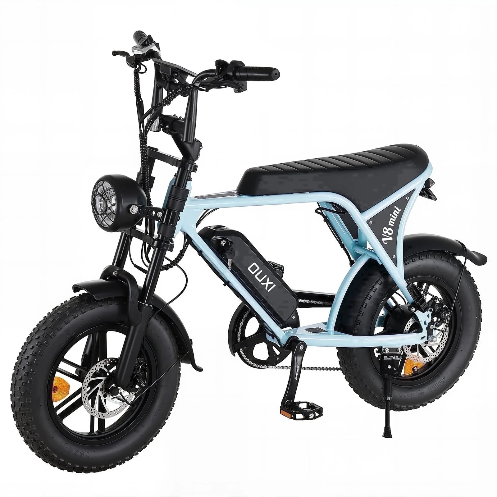V8 Mini Electric Bike for Adults, 16" Fat Tire Ebike, 500W 20MPH Electric Bicycle, 36V 10.4Ah, E Bike UL2849