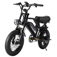Electric Bike,16" Fat Tire Ebike,500W Motor,48V 12Ah Removable Battery,4X Suspension,38 Miles Pure Electric,55 Miles Pedal