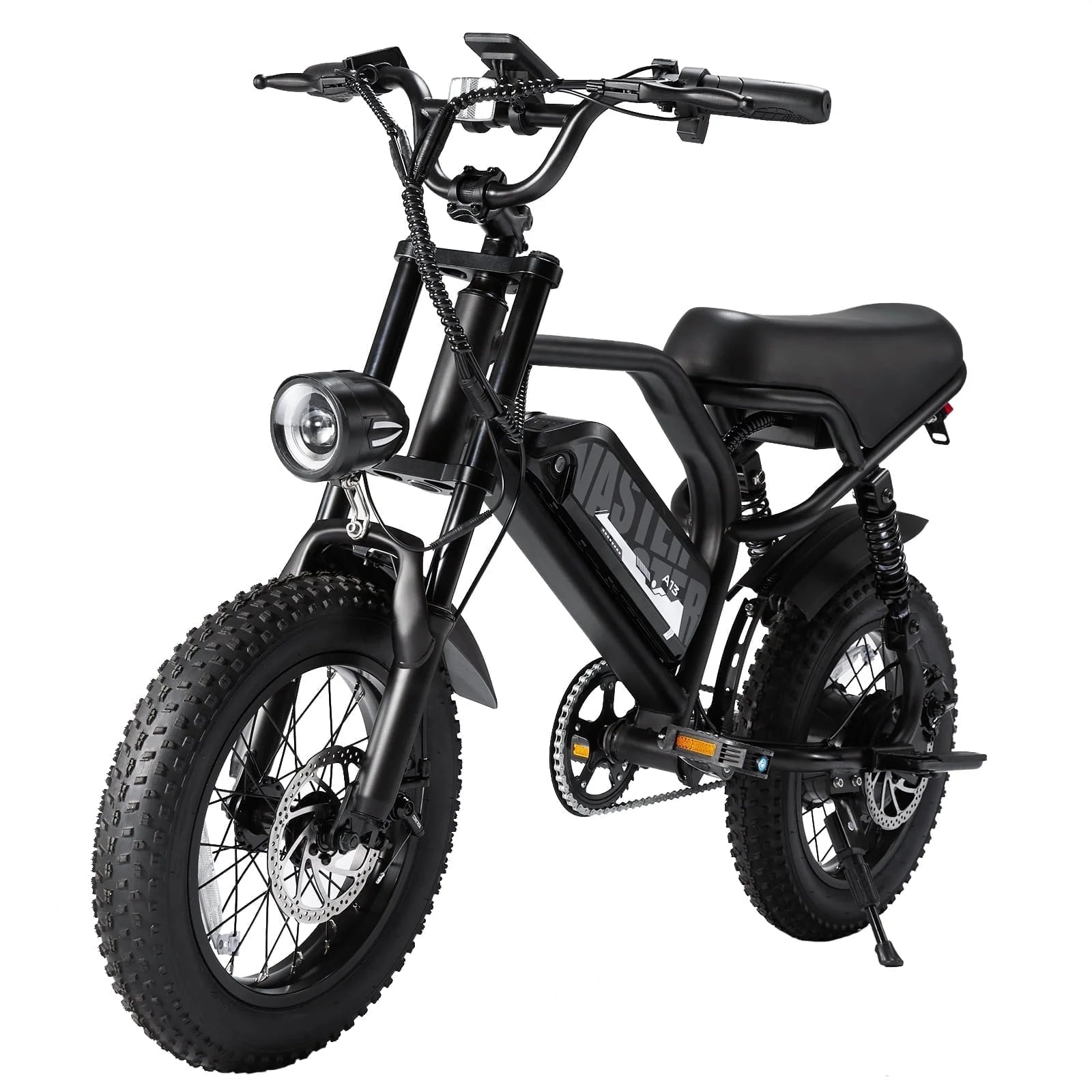 Electric Bike,16" Fat Tire Ebike,500W Motor,48V 12Ah Removable Battery,4X Suspension,38 Miles Pure Electric,55 Miles Pedal