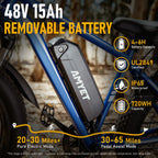 EB26 Electric Bike for Adults, Peak 1500W 48V 15Ah, 26" Fat Tire Ebike, E-Mountain Bicycle, UL2849