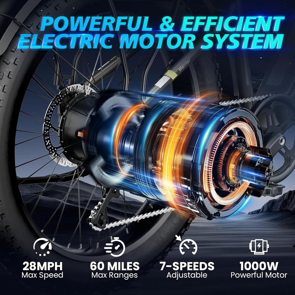 Electric Connection adult electric mountain bike with 26-inch tires, 1200W motor, aluminum frame, and LCD display.