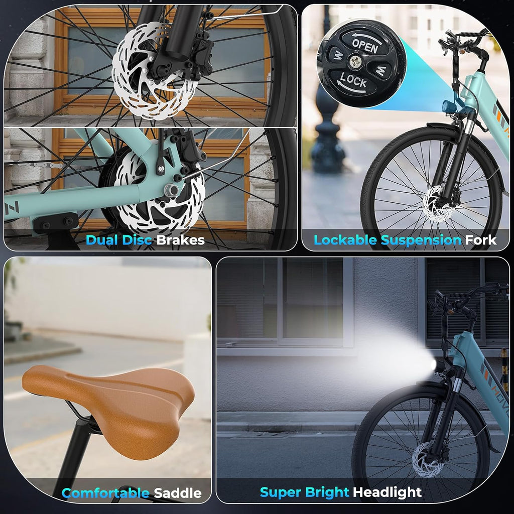 Electric Connection V80 electric bike with 26-inch wheels, 1000W motor, and removable battery for city commuting and mountain riding.