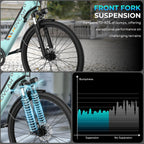Electric Connection V80 Electric Bike with 1000W motor, 26-inch wheels, and removable battery for city commuting and mountain riding.