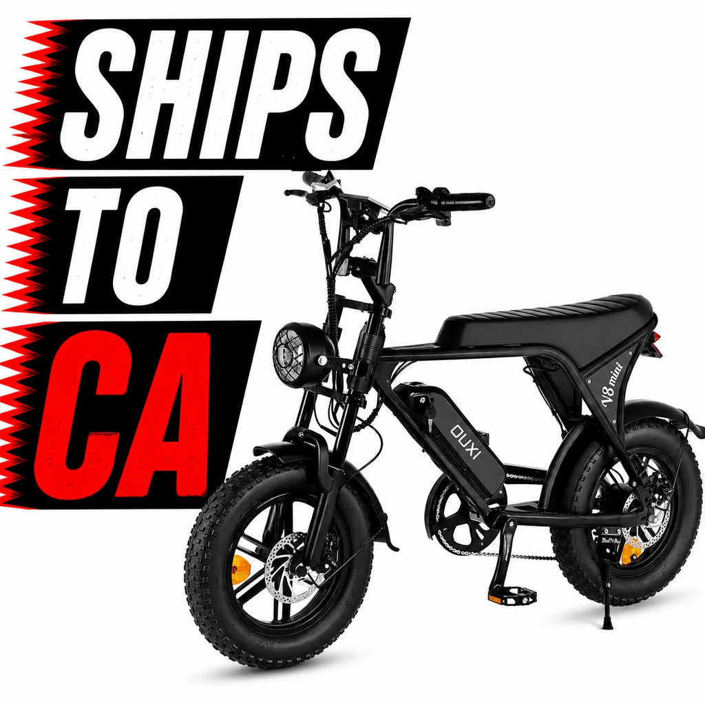 V8 Mini Electric Bike for Adults, 16" Fat Tire Ebike, 500W Electric Bicycle, 36V 10.4Ah, Black E Bike UL2849