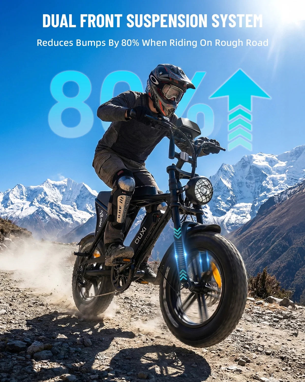 V8 Mini Electric Bike for Adults, 16" Fat Tire Ebike, 500W Electric Bicycle, 36V 10.4Ah, Black E Bike UL2849