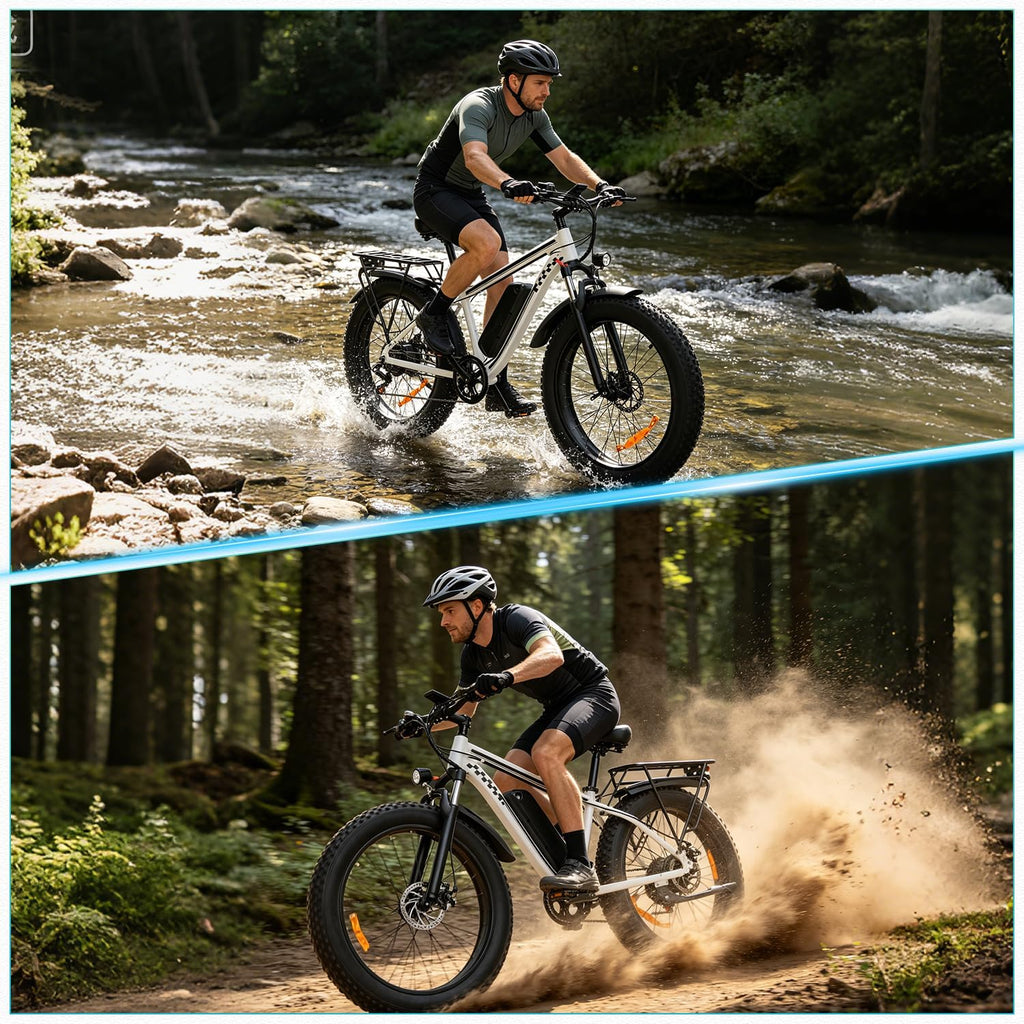 EB26 26" Electric Bike for Adults, 1500W Fat Tire Ebike | 1500W Motor, 48V 15Ah Removable Battery, 26"X4" Fat Tire, Max 28 MPH, 60Mile, LCD Display,Usb Charging, Headlight & Taillight
