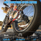 26"X4.0 Fat Tire Electric Bike, 624Wh Battery, 48V 500W Ebike Electric Mountain Bike, Cruise Control Mode, Adult E Bikes for Men, LCD Meter, 7-Speed Snow Bike Beach E-Bike for Adults UL2849