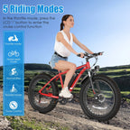 26"X4.0 Fat Tire Electric Bike, 624Wh Battery, 48V 500W Ebike Electric Mountain Bike, Cruise Control Mode, Adult E Bikes for Men, LCD Meter, 7-Speed Snow Bike Beach E-Bike for Adults UL2849